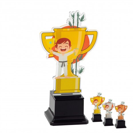 Martial artist kids acrylic trophy