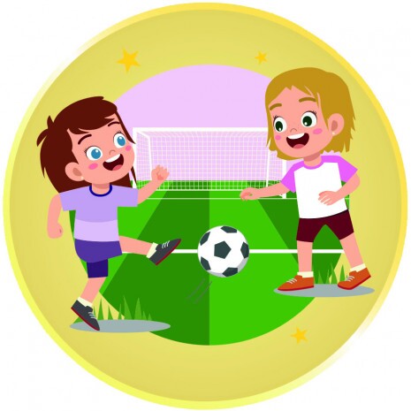 Kids football girl medal insert