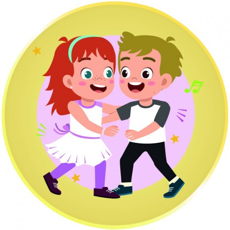 Dancing couple pink medal insert