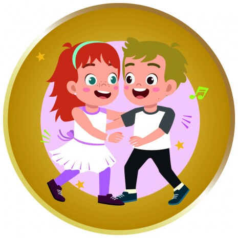 Dancing couple pink medal insert