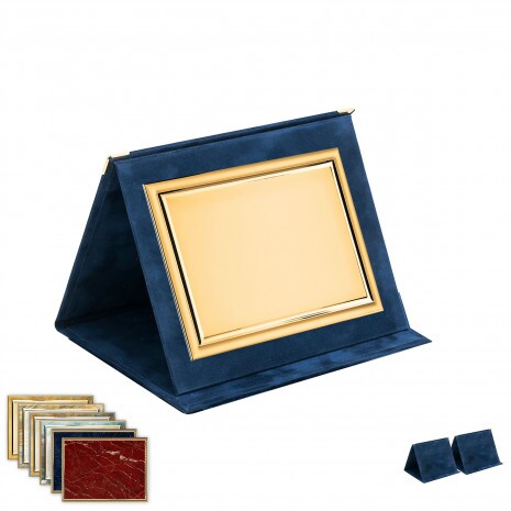 Plush plaque folder in blue color