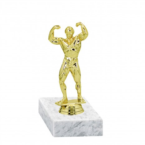 body builder golden figure with base
