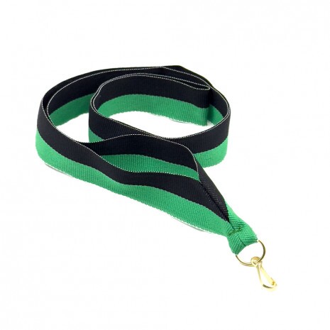 Green and Black 22mm Medal Ribbon