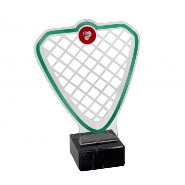 Standard acrylic award with marble base, wide (max. size 21x26 cm)