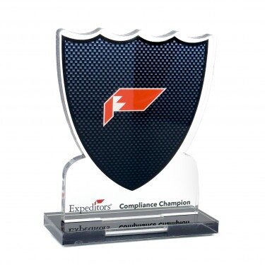 Premium acrylic award with acrylic base, standing