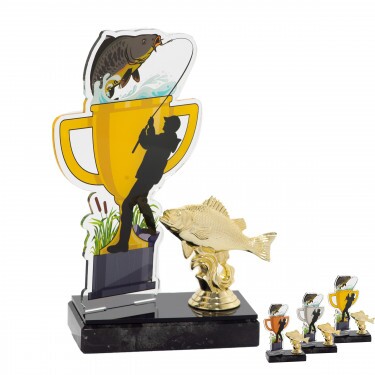 Fishing cup acrylic award with figure