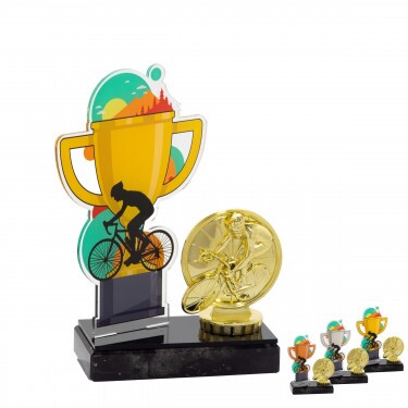 Cycling cup acrylic award with figure