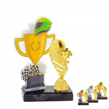 Motorsports cup acrylic award with figure