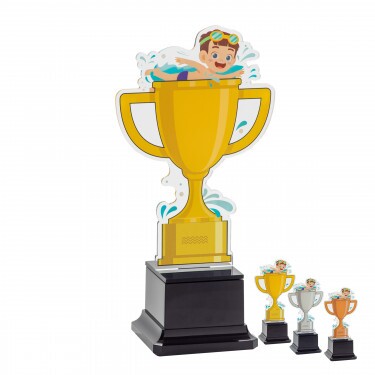 Swimmer boy kids acrylic trophy