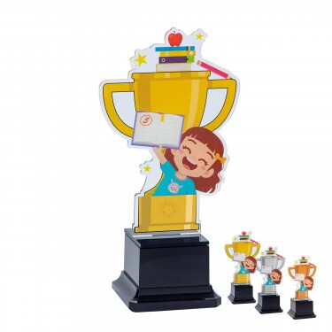 Student girl kids acrylic trophy