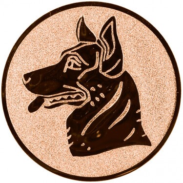 Dog (german sheperd) medal insert bronze 25 mm