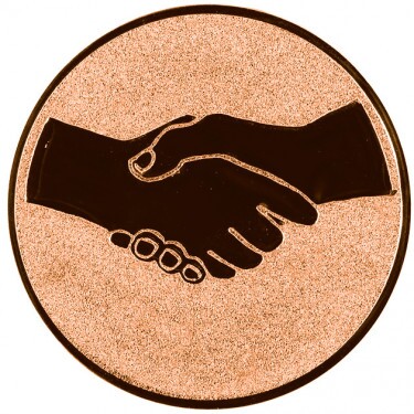 Handshake medal insert