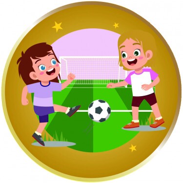 Kids football girl medal insert