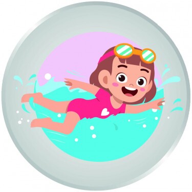 Swimmer girl medal insert