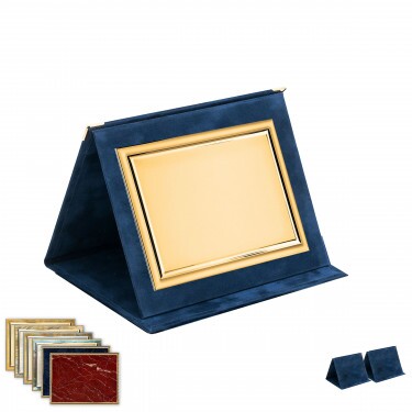 Plush plaque folder in blue color