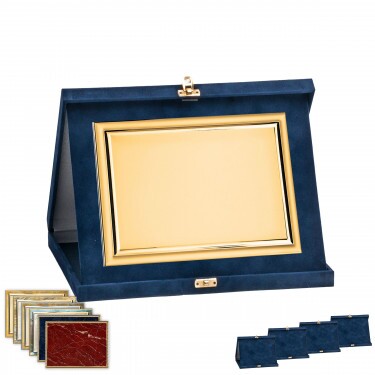 Plush plaque box in blue color