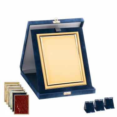 Plush plaque box in blue color