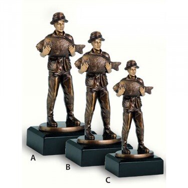 Fisherman (with fish) resin sculpture