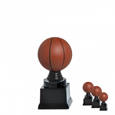 Colorful basketball on black block base C