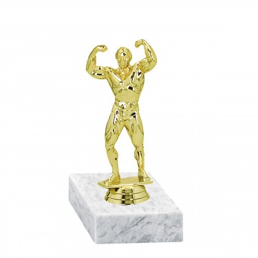 body builder golden figure with base