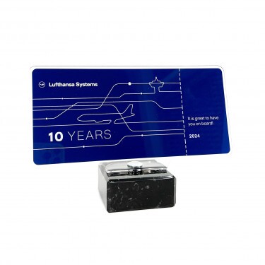 Standard acrylic award with marble base, horizontal (max. size 25x22 cm)