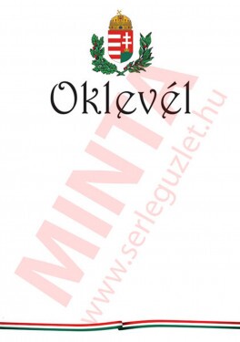 Certificate with Hungarian coat of arms A4