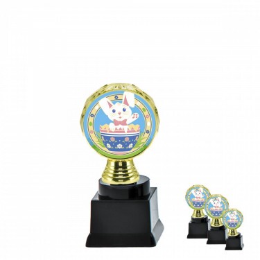 Húsvéti nyuszi fekete kocka talpon A