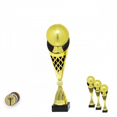 Basketball on a black/gold trophy