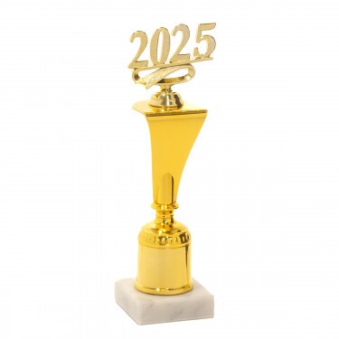 2025 figure on a curved base A