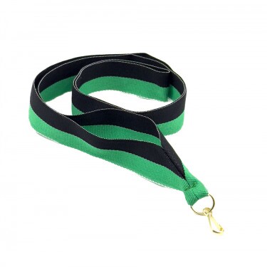Green and Black 22mm Medal Ribbon
