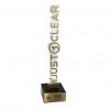 Premium acrylic column with metal-look inscription, marble base (max. size 7.1x37 cm)