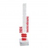 Premium acrylic column with metal-look inscription, marble base (max. size 7.1x37 cm)