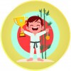 Martial arts boy medal insert