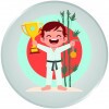 Martial arts boy medal insert