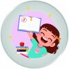 Student girl medal insert