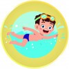 Swimmer boy medal insert