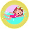 Swimmer girl medal insert