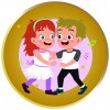 Dancing couple pink medal insert