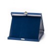 Leather effect plaque box in blue color