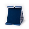 Leather effect plaque box in blue color