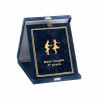 Plush plaque box in blue color