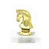 Chess (horsehead) golden figure with base