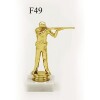 Firefighter golden figure with base