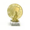 Card (poker) golden figure with base